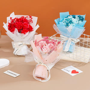 Nueva gran oferta <span class=keywords><strong>6</strong></span> rosas secas Babybreath Bouquet Girl Friend regalo de San Valentín jabón ramo/regalos del Día de la madre - Product Image 1