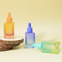 Flacon compte-gouttes carré de luxe personnalisé 30ml 60ml 2oz pour huiles essentielles cosmétiques et capillaires en verre avec compte-gouttes