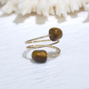 خواتم رقيقة الشكل غير منتظمة من الكريستال الطبيعي والكوارتز الوردي والخواتم الإصبع الفيروزي للنساء هدايا مجوهرات حفلات - Product Image 5