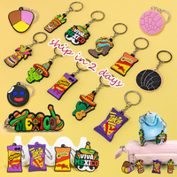Llaveros de PVC 2D al por mayor con diseño de cactus mexicano, dijes de goma suave con sombrero para fiestas, accesorios para bolsos