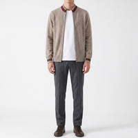 Pull en tricot personnalisé avec logo, cardigan en cachemire pour homme, col rond, veste en laine tricotée zippée pour homme, hiver