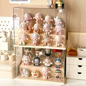 Présentoir de stockage de boîte aveugle en acrylique Transparent vitrine de <span class=keywords><strong>Figurine</strong></span> en bois anti-poussière pour affichage <span class=keywords><strong>Pop</strong></span> Mart poli - Product Image 1