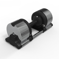 Ensemble d'haltères réglables en chrome pour entraînement de force, ajustement rapide, augmentation de 1 kg à la fois, vente en gros