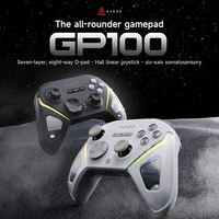 Manette de jeu sans fil 2,4 GHz GP100 avec boutons programmables, moteur de vibration personnalisable et capteur gyroscopique