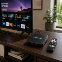 Boîtier TV Android, double bande, Bluetooth, télécommande vocale, sortie 4K, décodeur réseau