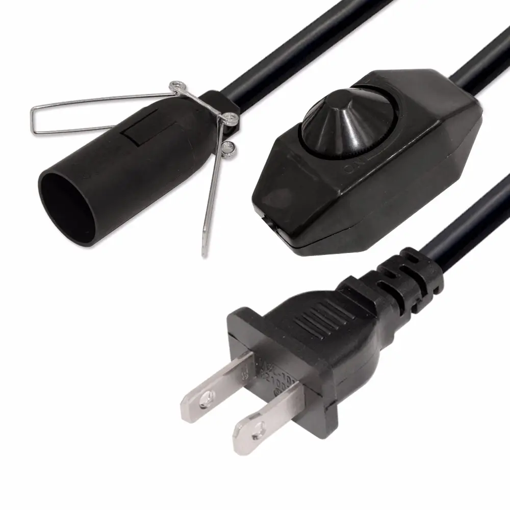 Soporte de luz eléctrica E14/12, interruptor de encendido/apagado, Cable de lámpara de sal trenzada de nailon, textil, Reino Unido, 2x0,75mm