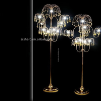Lampe décorative LED en acrylique doré pour allée de mariage, toile de fond, scène en T, arche luxueuse personnalisable
