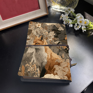 Cadeau de cahier de travail A6 fait à la main pour les équipes RH adapté aux notes de <span class=keywords><strong>recrutement</strong></span> et aux plans d'engagement des employés avec des fleurs de renard - Product Image 3