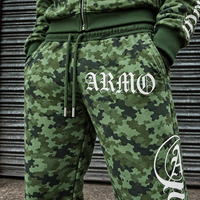 Ensemble de survêtements décontractés pour hommes, personnalisé par le fabricant, avec sweat à capuche zippé en coton camouflage, style streetwear, coupe oversize et ample