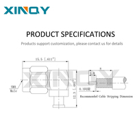 Connecteur RF à souder SMA mâle 50 Ohm DC-18GHz avec placage or en laiton pour câble CLC260 / SS405 / RG405 - Prix usine XINQY