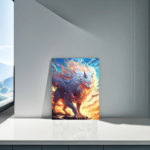 Pittura Diamante Creativa Fai da Te 40*50cm <span class=keywords><strong>Re</strong></span> Lupo Decorazione Murale, Diamanti Acrilici Rotondi Completi 5D, Pittura Diamante Animale per Principianti - Product Image 4