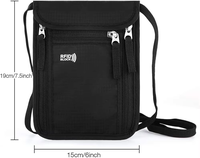Dompet Leher & Tempat Paspor Gaya Nasional Bahan Nylon, Modis untuk Perjalanan, Dilengkapi Klip dan Kancing, Kantong Organizer Kartu Anti RFID