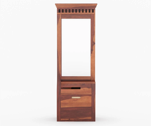 Table de toilette en bois de Sheesham finition miel, élégante et robuste, avec tiroirs spacieux, design durable pour chambre à coucher - Product Image 2