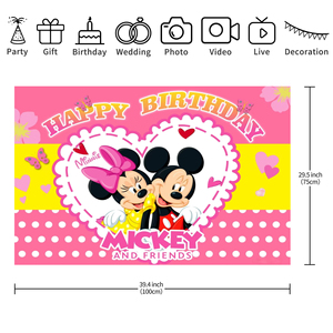 Pancarta Decorativa de Pared de <span class=keywords><strong>Minnie</strong></span> <span class=keywords><strong>y</strong></span> <span class=keywords><strong>Mickey</strong></span> Mouse, Fondo para Decoración de Cumpleaños de Niños <span class=keywords><strong>y</strong></span> <span class=keywords><strong>Bebés</strong></span>, Fondo de <span class=keywords><strong>Minnie</strong></span> Mouse, Papel Tapiz Rosa - Product Image 5