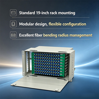 Coffret de distribution fibre optique ODF 192 ports LC Duplex, montable en rack 19 pouces, en acier froid haute densité pour centre de données FTTH