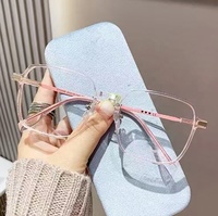 2024 venta al por mayor Unisex grandes marcos ópticos de moda logotipo personalizado gafas de PC con diseño de bloqueo de luz azul patrón sólido
