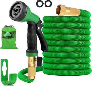 <span class=keywords><strong>Tuyau</strong></span> d'<span class=keywords><strong>arrosage</strong></span> extensible en PVC caoutchouc de qualité supérieure, léger, 25ft 50ft 75ft 100ft, haute pression, vert, pour montage sur <span class=keywords><strong>chariot</strong></span> - Product Image 1
