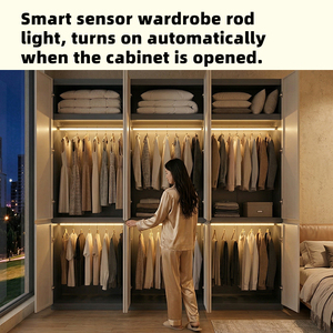 EU Standard Metal Wardrobe with Motion Sensor LED <b>Light</b>&USB Charging SEN 14073 Durable Cold Rolled Steel Closet with Hanging Rod - Product Image 3