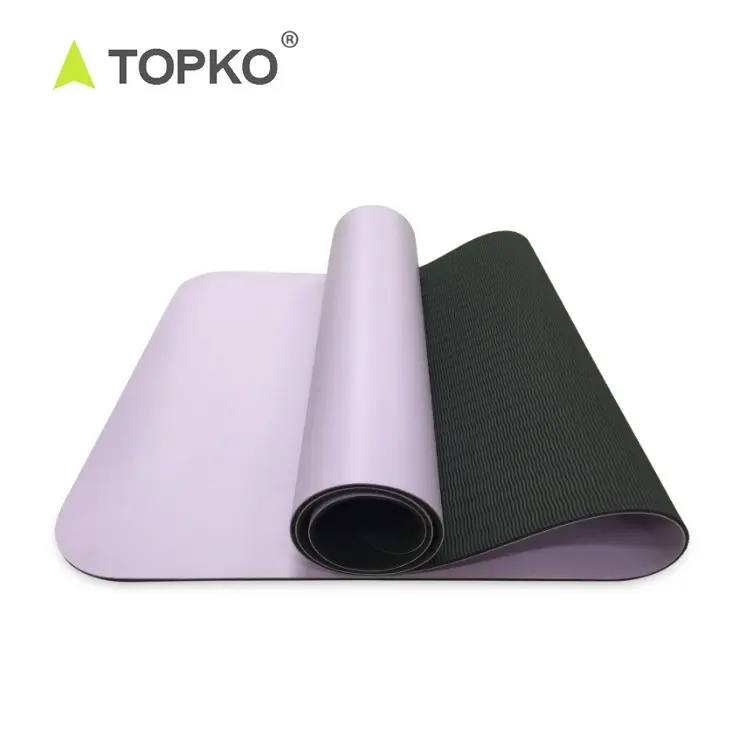 TOPKO PU Leather TPE Yoga Mat Wholesale Manufacturer Anti-grip Natural Pilates 24" W *68" L or Custom Size Accept TOP1608011