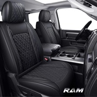 Housses de siège de voiture, ensemble complet de housses de siège de camion Pick-Up de luxe en cuir robuste, personnalisées pour Ram 2009-2023, cabine Quad régulière