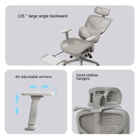 Chaise ergonomique en maille avec accoudoirs 4D réglables en hauteur, inclinable, à roulettes, design moderne et minimaliste pour la maison et le bureau