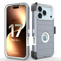 Étui de protection robuste 3-en-1 en PC et TPU avec clip ceinture pour iPhone 17 Air 16 15 14 13 12 11 Pro Max 7 8 Plus