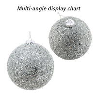 Boules de Noël de luxe en gros, rouge, argent, or, paillettes, ornements suspendus, boule de Noël, décoration de fête de vacances en intérieur