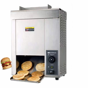 Máquina eléctrica comercial para hamburguesas, máquina vertical para hacer pan de hamburguesas, tostadora de bollos de hamburguesas para restaurante