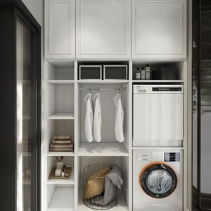 Venta Directa de Fábrica, Mueble de Lavandería con Fregadero Interior Minimalista Personalizado, Diseño Moderno - Product Image 6