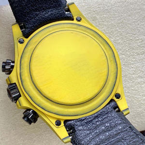 Montre mécanique pour homme très vendue avec un cadran jaune éblouissant et une lunette en fibre de carbone, une montre-bracelet tendance - Product Image 4