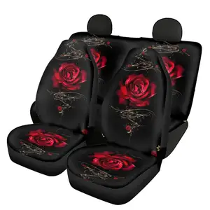 Großhandel China Factory Full Set für vordere und hintere Sitzbank Vintage Red Rose OEM akzeptiert Autos itz bezug mit Polyester