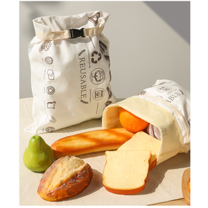 Cotton <b>Beeswax</b> Bread Bags for Homemade Baguette <b>Food</b> <b>Wrap</b> Storage Bag With TPU Buckle to Extend Freshness - Product Image 4