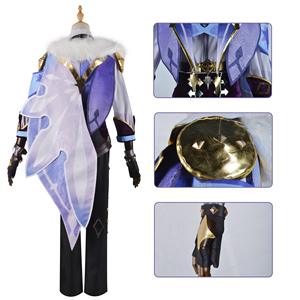 Genshin Impact Kaeya, traje de Cosplay, botas de combate de <span class=keywords><strong>caballero</strong></span>, uniforme, pendiente, <span class=keywords><strong>peluca</strong></span>, juego de Anime, disfraz de fiesta de Halloween para hombres y mujeres - Product Image 5