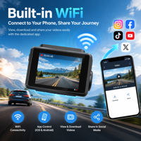 Caméra embarquée M700 2 pouces 4K+1080P Wifi GPS double objectif, caméra de tableau de bord DVR pour voiture, double caméra avant et arrière 4K Wifi GPS