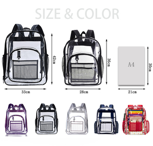Sac à dos scolaire transparent personnalisé pour femmes, hommes, sac à dos de voyage, sac à dos en PVC, sac à dos transparent pour enfants - Product Image 3