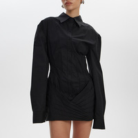 2026 nouveau à la mode printemps Sexy Mini chemise robe bureau dame taille haute luxe Blazer col rabattu robes pour les femmes