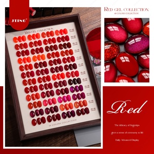 เจลทาเล็บสีแดงคอลเลคชั่นปีใหม่และวันวาเลนไทน์ JTING 48 สี  ยาทาเล็บเจลสีแดง ปราศจากสาร TPO และ Hema รับผลิตแบบ OEM ODM  ขวดเจลยูวี - Product Image 3