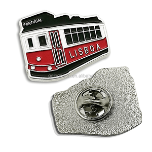 Pin de Solapa de Metal con Forma de Autobús de <span class=keywords><strong>Lisboa</strong></span>, Recuerdo Antiguo de <span class=keywords><strong>Lisboa</strong></span>, Portugal, Personalizado con Esmalte - Product Image 1