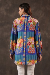 Compre una Camisa Túnica Extra Grande con Estampado Botánico para Mujer, Manga Larga, Informal, Colección de Ropa de Diseñador - Product Image 2