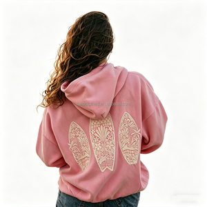 Sweat à capuche épais personnalisé avec broderie 3D plate, style streetwear, 100% coton, coupe oversize, imprimé Stich pour homme - Product Image 1