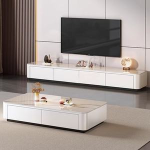 2025 nuevo gabinete de TV moderno de lujo Simple combinación de mesa de centro para <span class=keywords><strong>apartamentos</strong></span> pequeños para salas de estar Panel de madera hecho a mano - Product Image 2