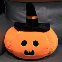 Peluche Citrouille de Halloween en Polyester Rembourrée de Coton PP, Cadeau Unisexe