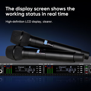 AD4D-2 2 Channel UHF Wireless <b>Microphone</b> for Stage Performance Karaoke Church and Events - Product Image 5
