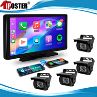 IPoster populaire 10.36 pouces quad split avec DVR 4K miroir lien et carplay pour moniteur camion caméra de recul
