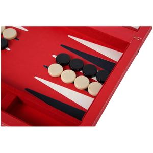 Pièces de jeu de société classiques personnalisées et <span class=keywords><strong>coupe</strong></span> de <span class=keywords><strong>d</strong></span>és en cuir faux pliable backgammon bleu - Product Image 2