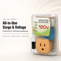 Parafoudre et protection contre les surtensions 120V CA, relais de protection contre les surtensions et les sous-tensions, double protection, prise américaine, protection contre les coupures de courant pour réfrigérateur