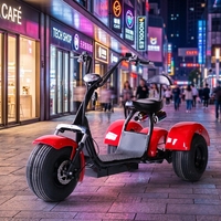 Scooter électrique Citycoco puissant de 2000 W, 3 roues, cadre en aluminium, 3 vitesses, pneus larges, batterie au lithium 60 V, double siège pour adulte