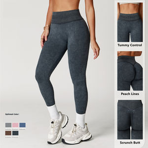 Nouvel Arrivage Leggings Sans Couture Taille Haute Effet Délavé pour Femme, Séchage Rapide, Effet <span class=keywords><strong>Push</strong></span>-<span class=keywords><strong>up</strong></span> et Remonte-fesses, pour Course, Sport et Gym en Extérieur - Product Image 2