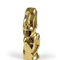 Trophée Moai personnalisé et durable en alliage d'étain gravé pour les réunions annuelles d'entreprise, les cérémonies de récompenses sur le thème du sport et des lettres
