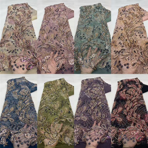 Tessuti in Pizzo con Paillettes e Perline di Alta Qualità Nigeriana, Delicato Pizzo per Abiti <span class=keywords><strong>da</strong></span> <span class=keywords><strong>Sposa</strong></span> e <span class=keywords><strong>da</strong></span> Cerimonia - Product Image 5